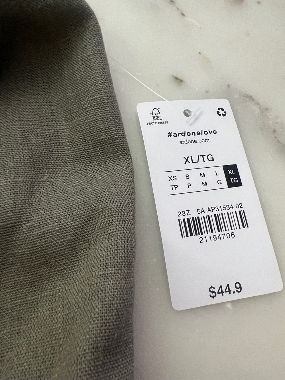 Ardene Light Green Linen Blend Dress XL NWT - Picture 10 of 10